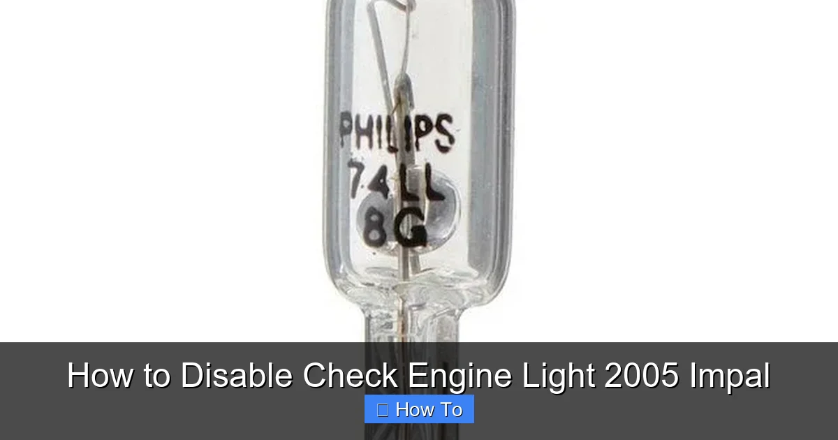 How to Disable Check Engine Light 2005 Impal