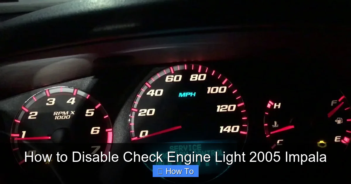 How to Disable Check Engine Light 2005 Impala