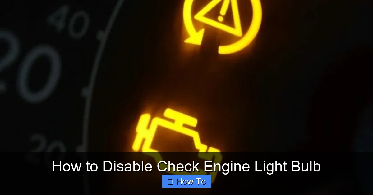 How to Disable Check Engine Light Bulb