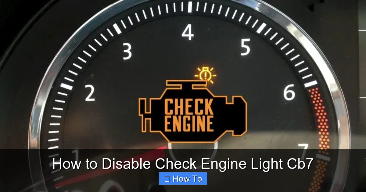 How to Disable Check Engine Light Cb7