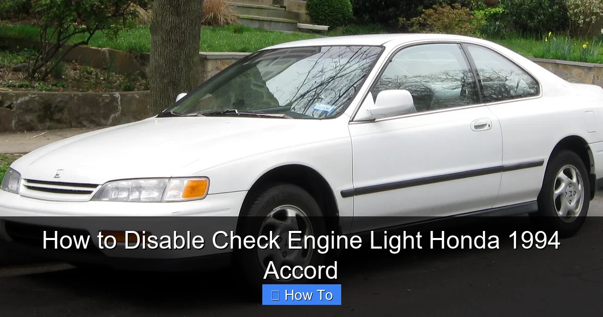 How to Disable Check Engine Light Honda 1994 Accord