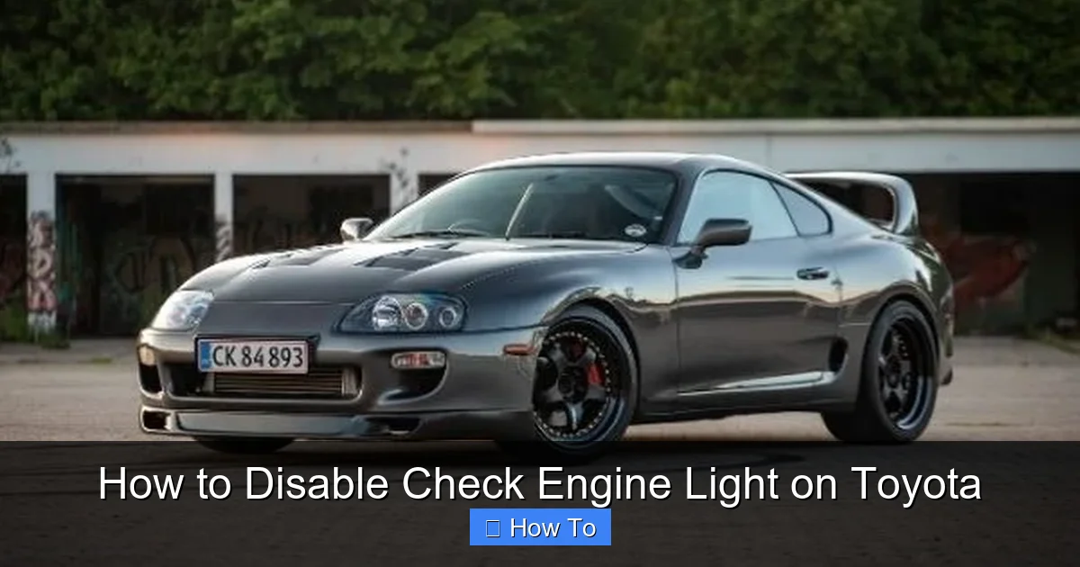 How to Disable Check Engine Light on Toyota