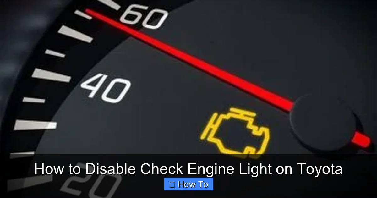 How to Disable Check Engine Light on Toyota