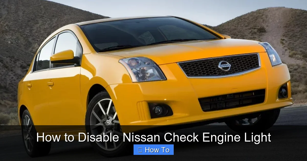 How to Disable Nissan Check Engine Light