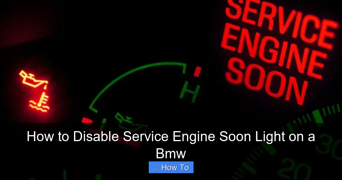 How to Disable Service Engine Soon Light on a Bmw