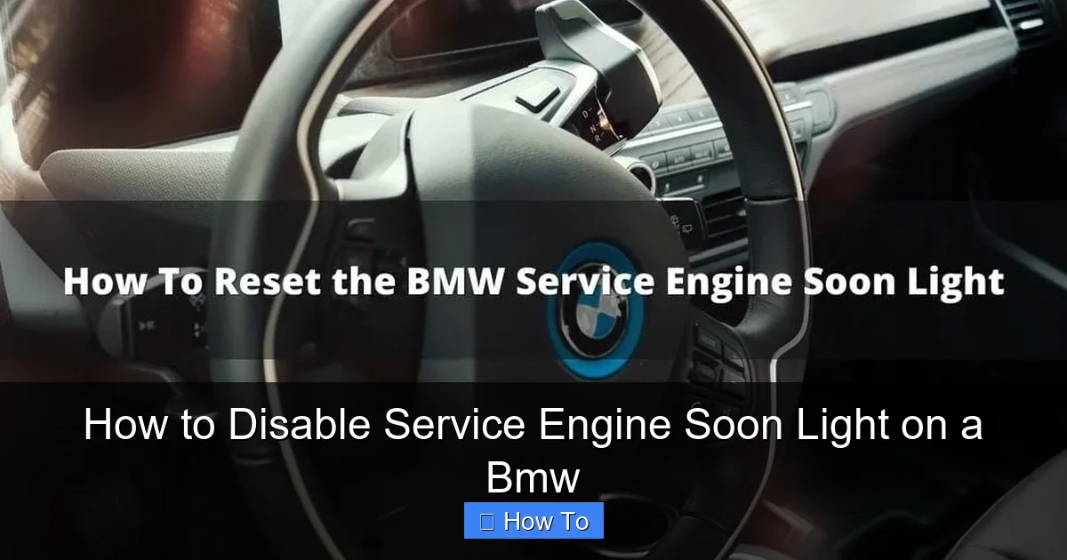 How to Disable Service Engine Soon Light on a Bmw