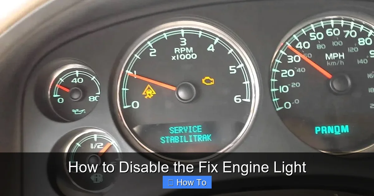 How to Disable the Fix Engine Light
