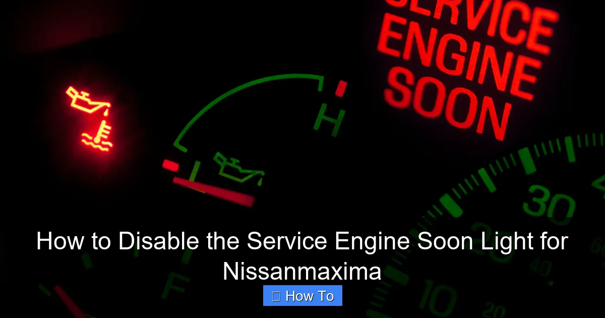 How to Disable the Service Engine Soon Light for Nissanmaxima