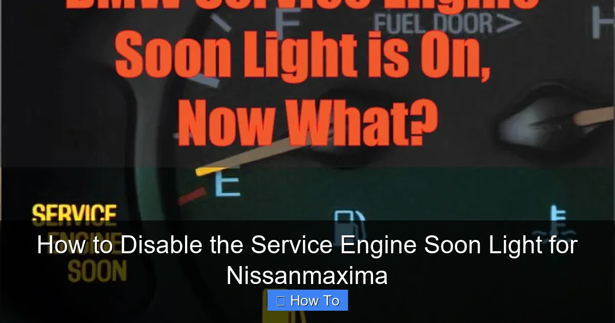 How to Disable the Service Engine Soon Light for Nissanmaxima