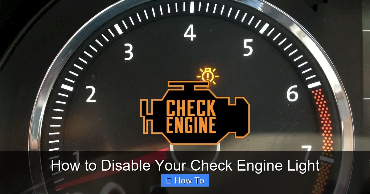 How to Disable Your Check Engine Light