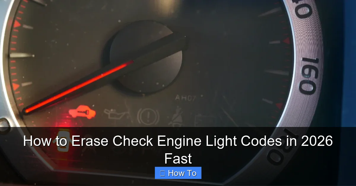 How to Erase Check Engine Light Codes in 2026 Fast