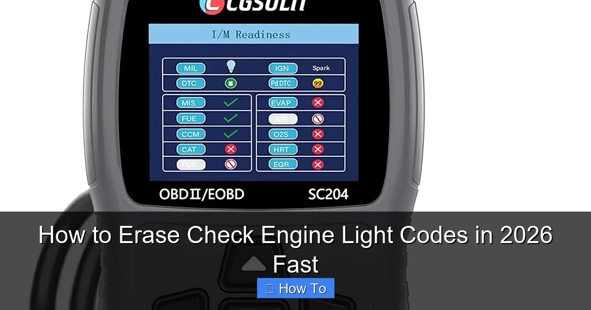 How to Erase Check Engine Light Codes in 2026 Fast
