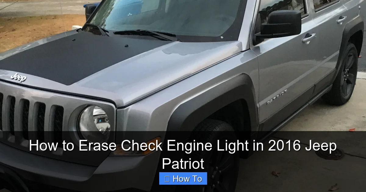 How to Erase Check Engine Light in 2016 Jeep Patriot