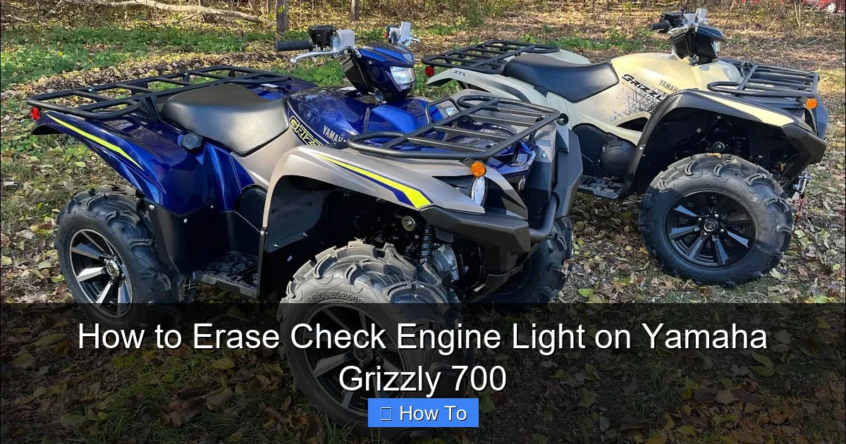 How to Erase Check Engine Light on Yamaha Grizzly 700
