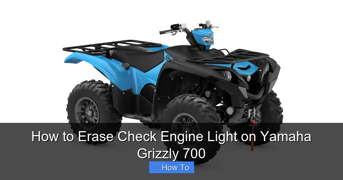How to Erase Check Engine Light on Yamaha Grizzly 700