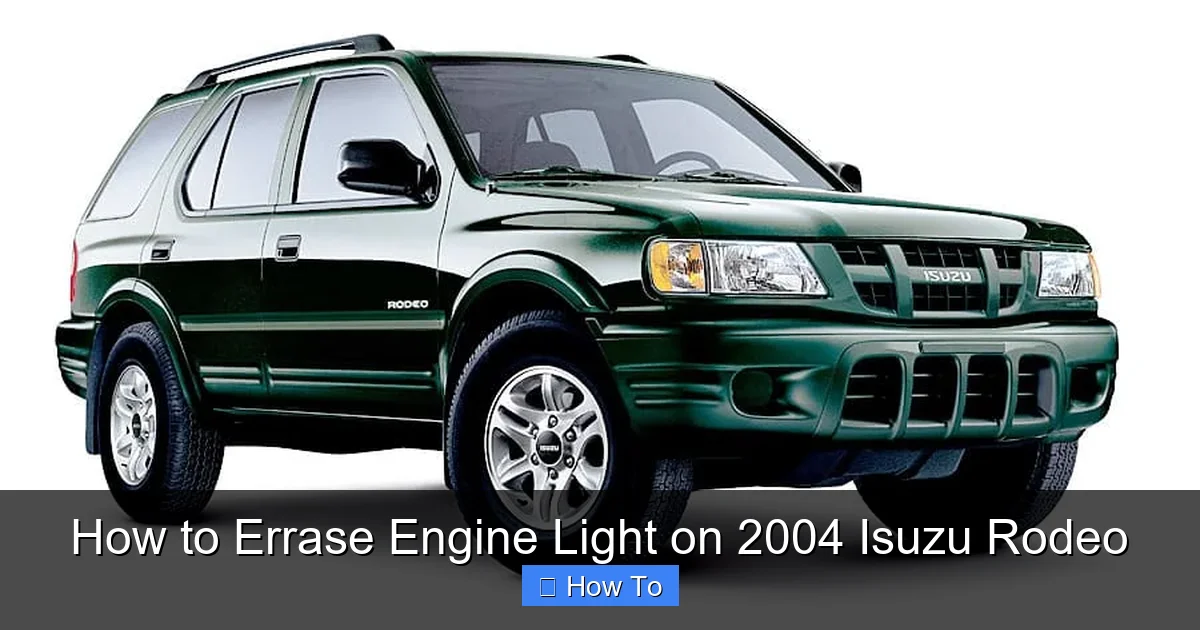 How to Errase Engine Light on 2004 Isuzu Rodeo