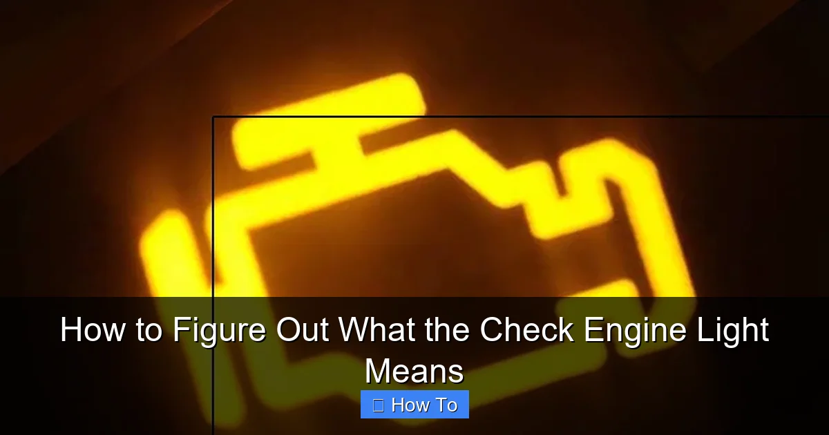 How to Figure Out What the Check Engine Light Means