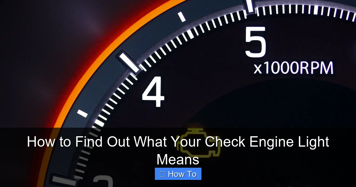 How to Find Out What Your Check Engine Light Means