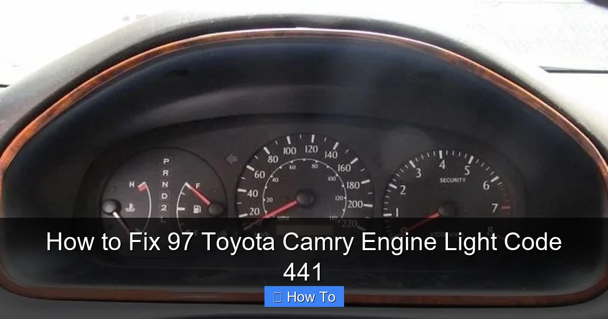 How to Fix 97 Toyota Camry Engine Light Code 441