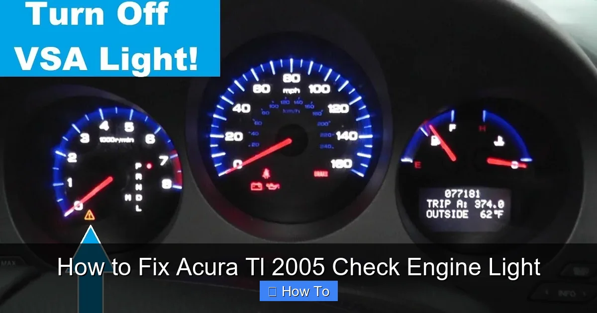 How to Fix Acura Tl 2005 Check Engine Light