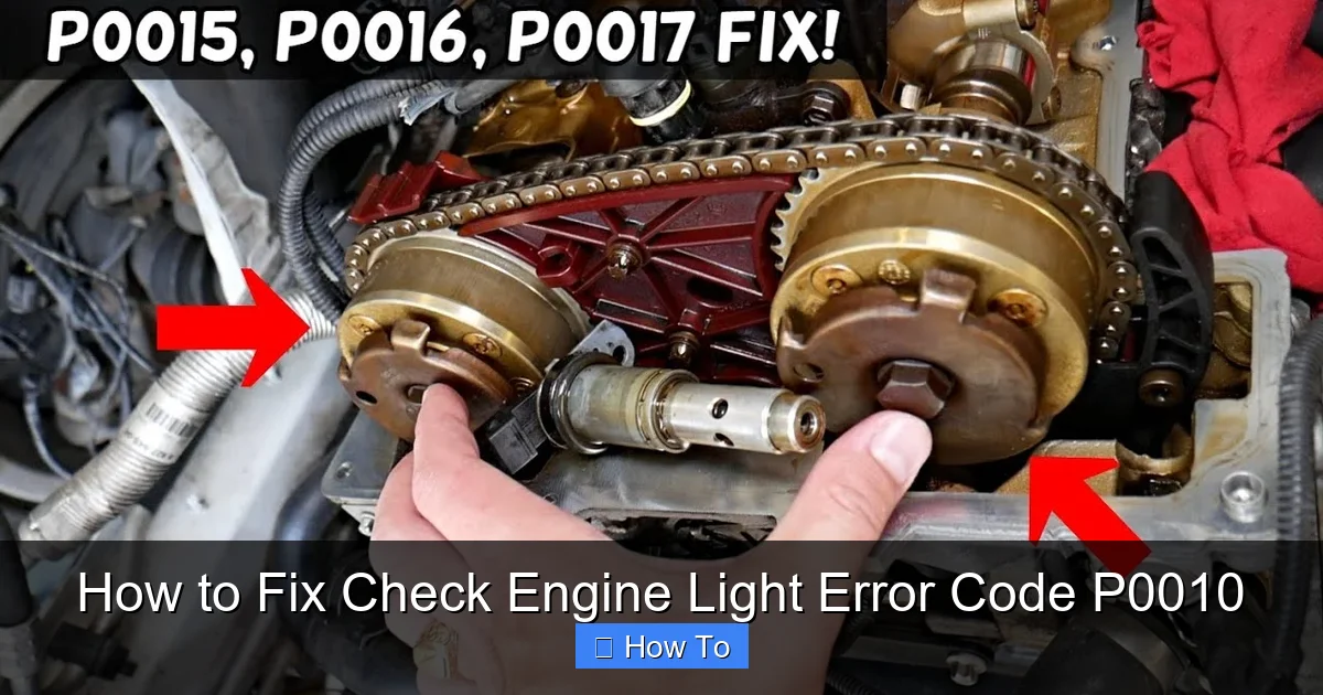 How to Fix Check Engine Light Error Code P0010