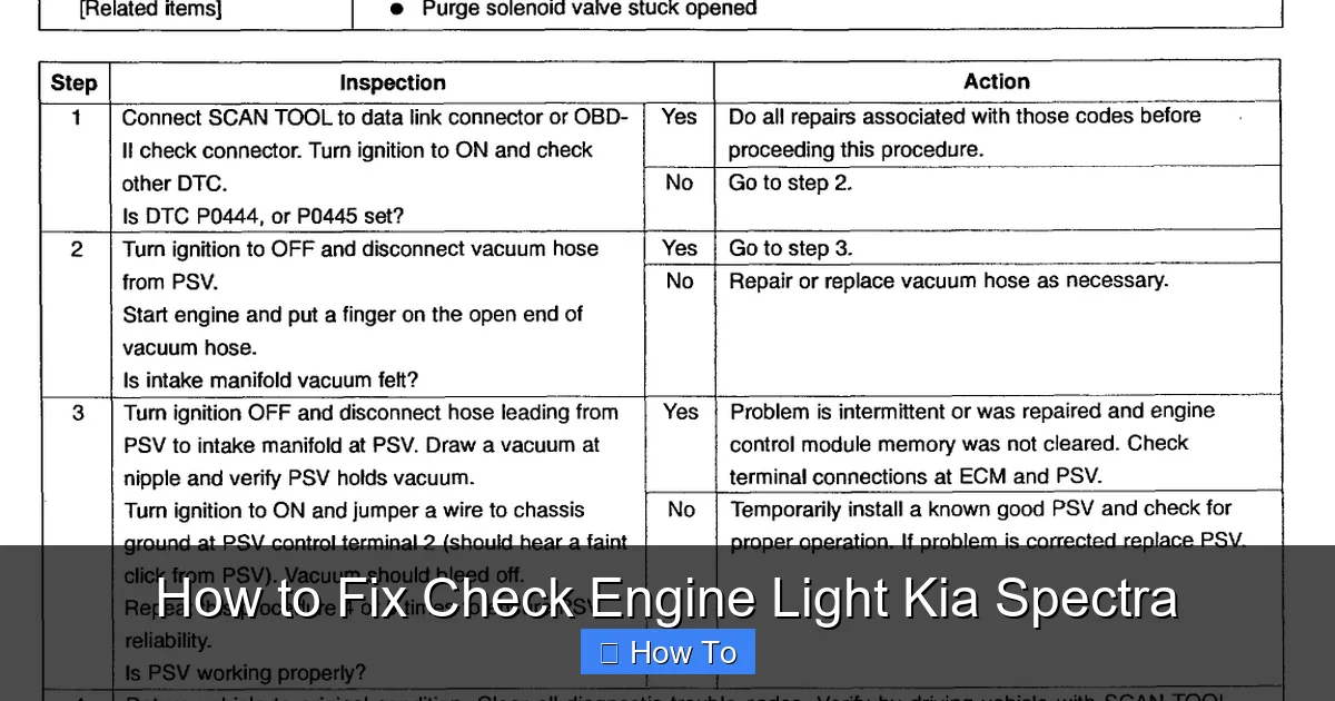 How to Fix Check Engine Light Kia Spectra