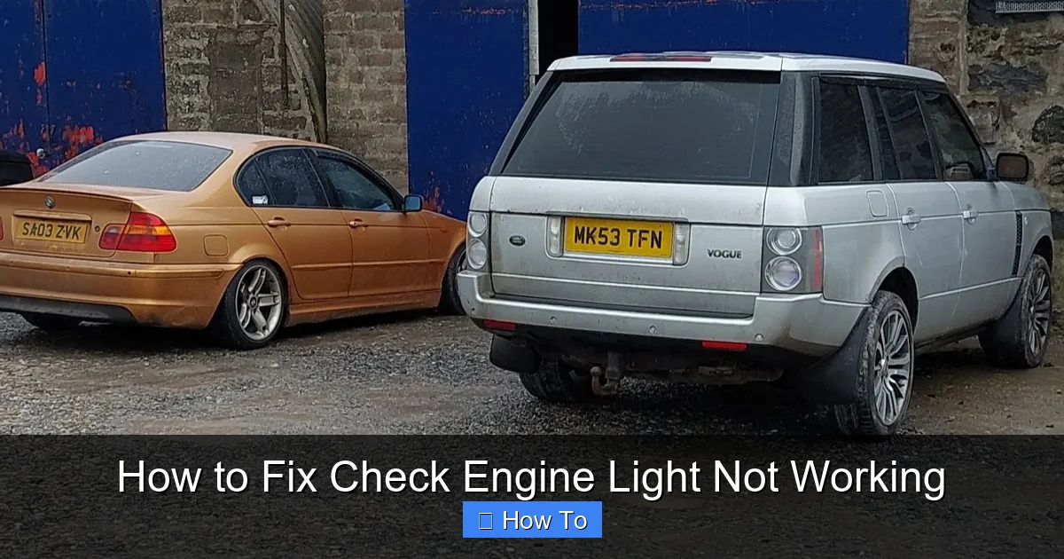 How to Fix Check Engine Light Not Working