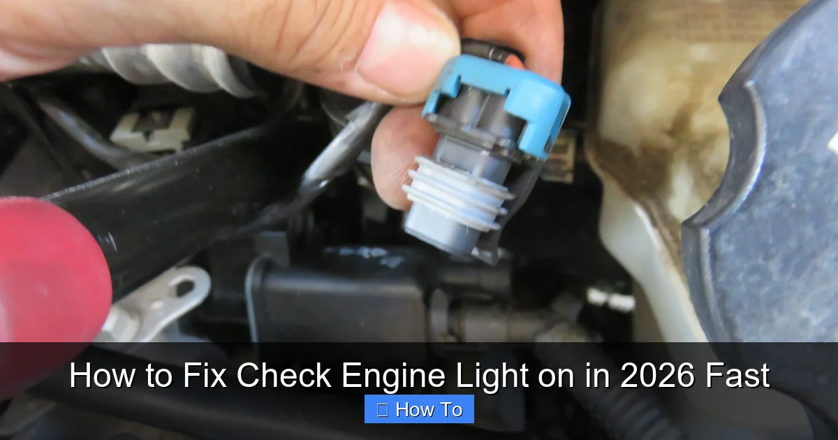 How to Fix Check Engine Light on in 2026 Fast