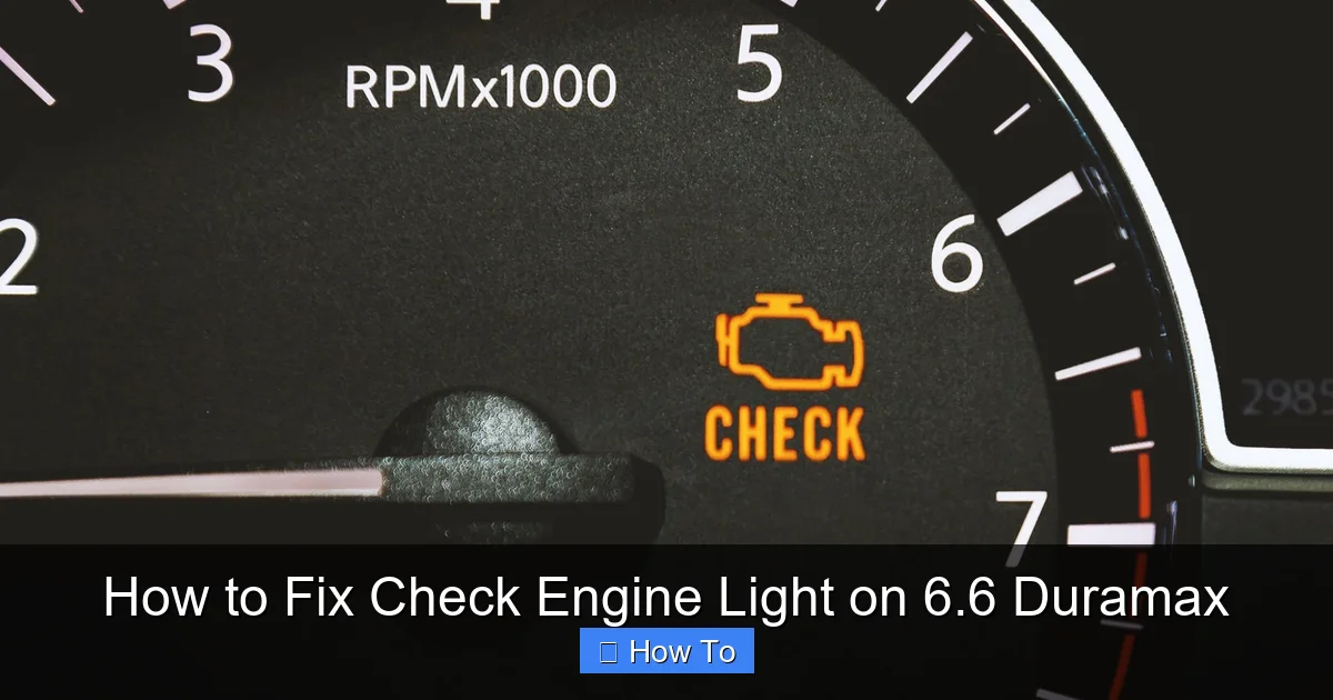 How to Fix Check Engine Light on 6.6 Duramax