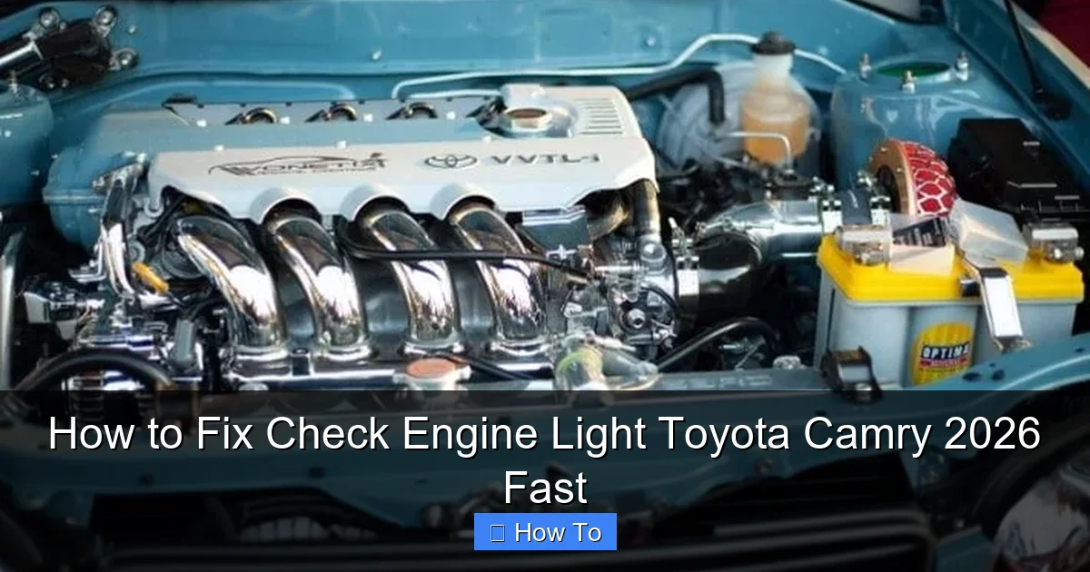 How to Fix Check Engine Light Toyota Camry 2026 Fast