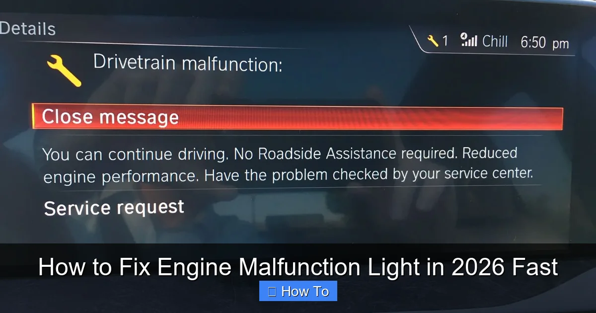 How to Fix Engine Malfunction Light in 2026 Fast