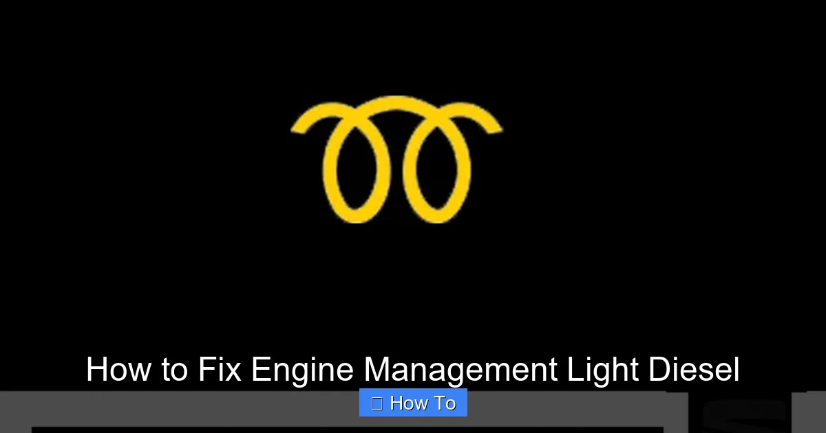 How to Fix Engine Management Light Diesel