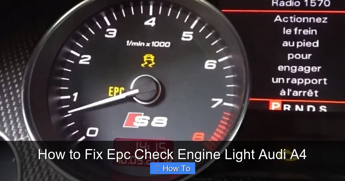 How to Fix Epc Check Engine Light Audi A4