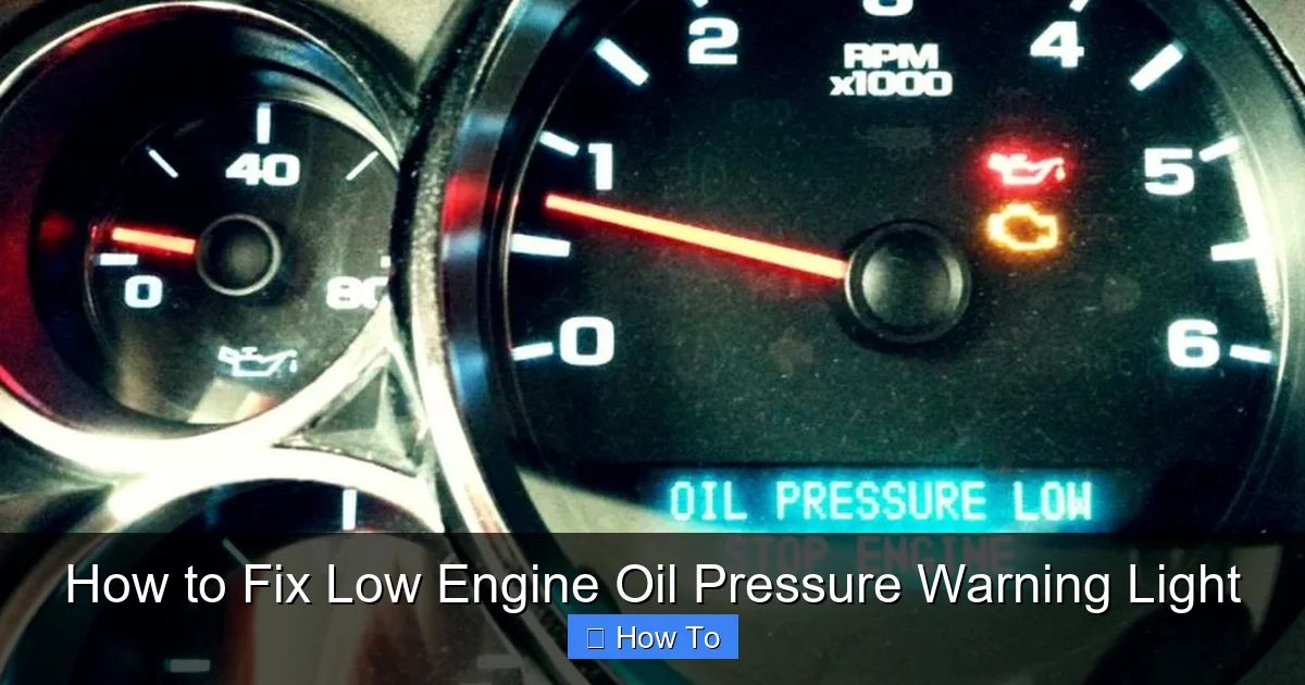 How to Fix Low Engine Oil Pressure Warning Light