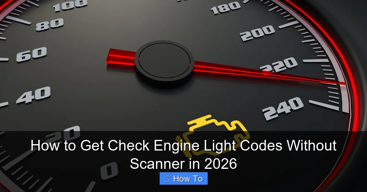 How to Get Check Engine Light Codes Without Scanner in 2026