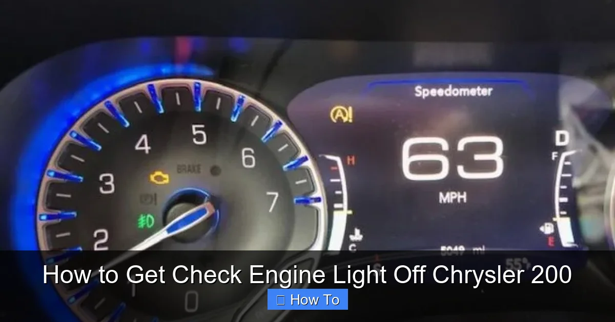 How to Get Check Engine Light Off Chrysler 200
