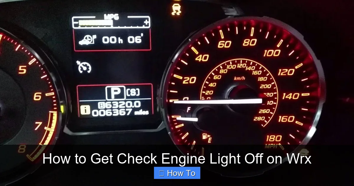 How to Get Check Engine Light Off on Wrx