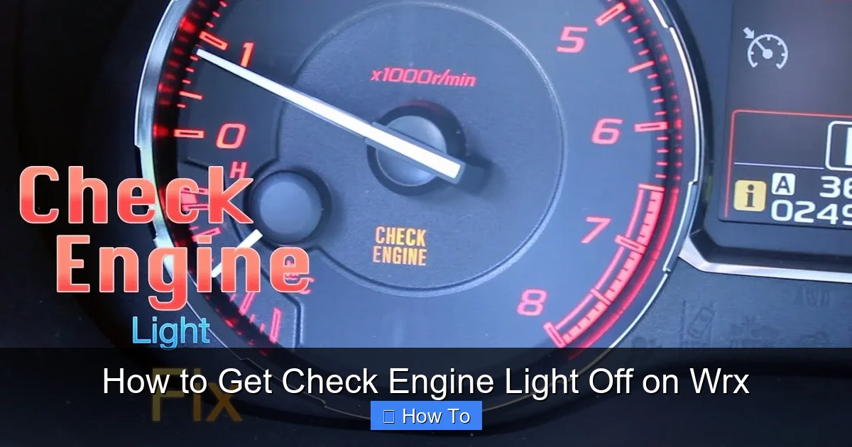 How to Get Check Engine Light Off on Wrx