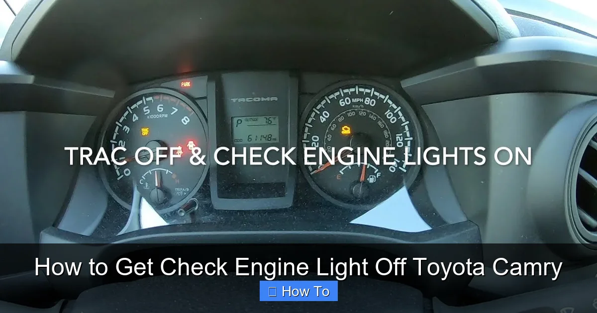 How to Get Check Engine Light Off Toyota Camry