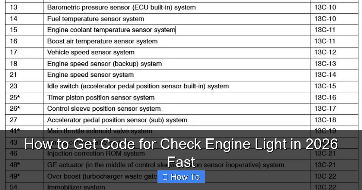 How to Get Code for Check Engine Light in 2026 Fast