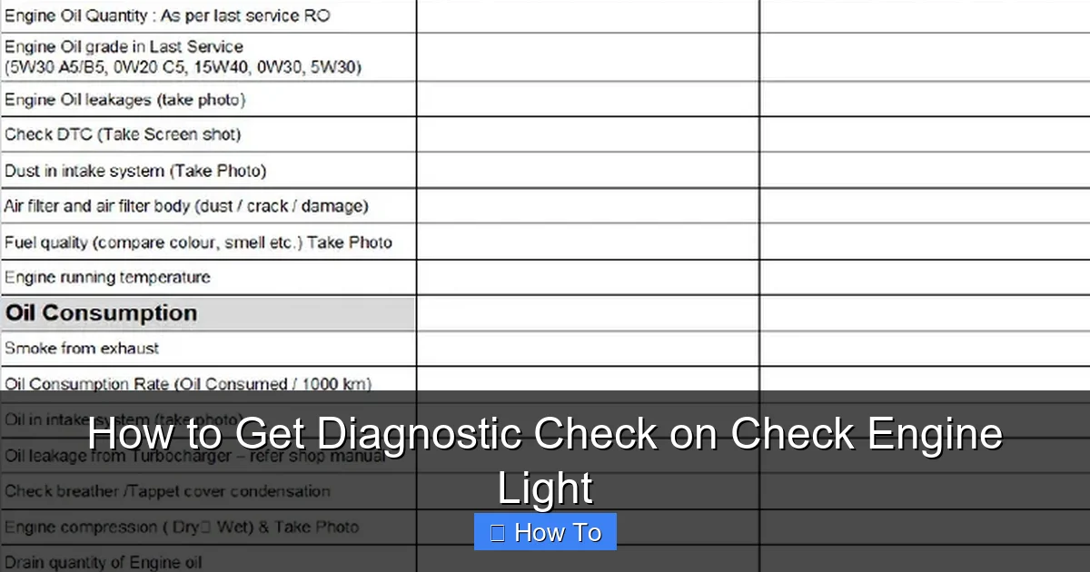 How to Get Diagnostic Check on Check Engine Light