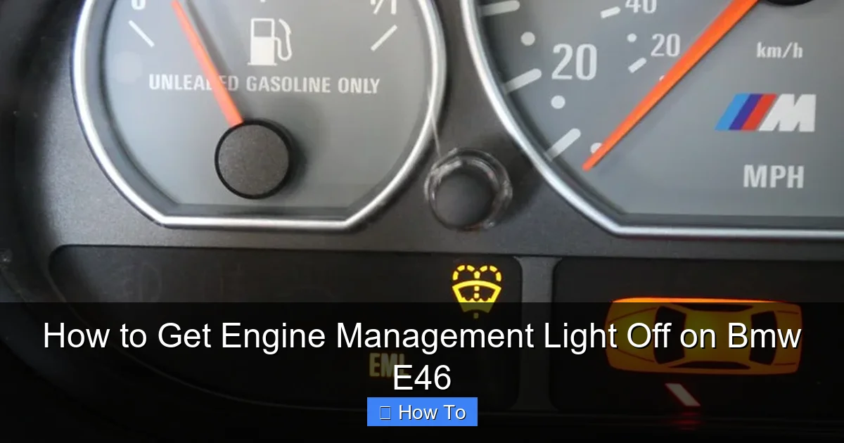 How to Get Engine Management Light Off on Bmw E46