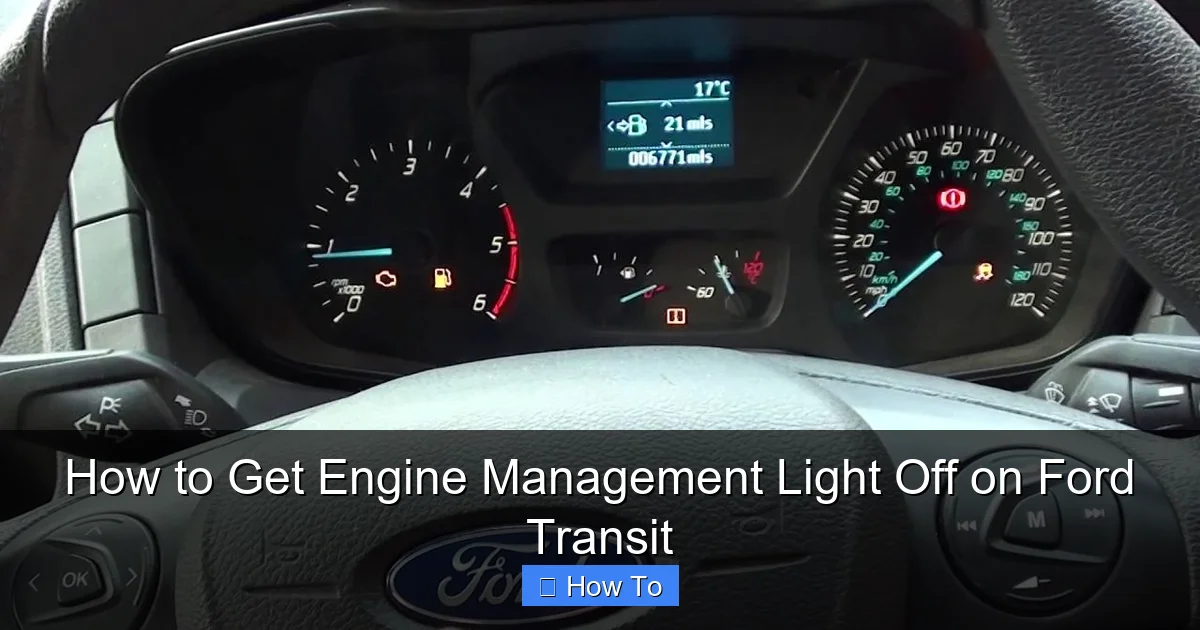How to Get Engine Management Light Off on Ford Transit