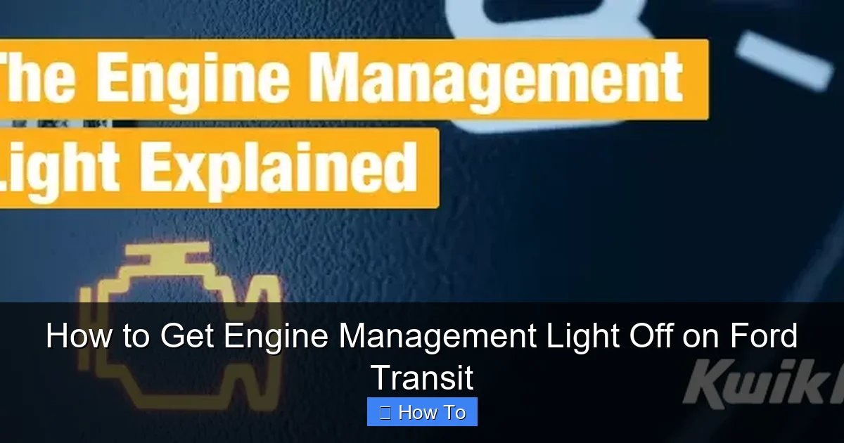 How to Get Engine Management Light Off on Ford Transit