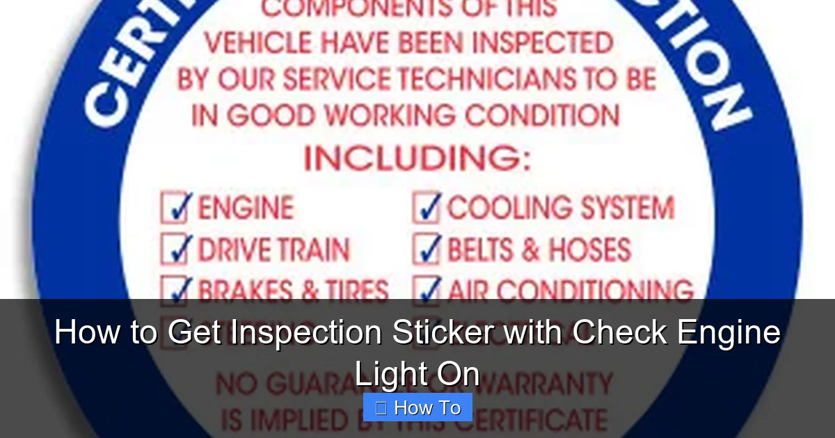 How to Get Inspection Sticker with Check Engine Light On