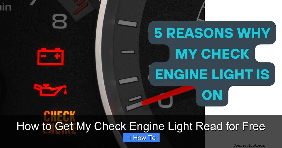 How to Get My Check Engine Light Read for Free