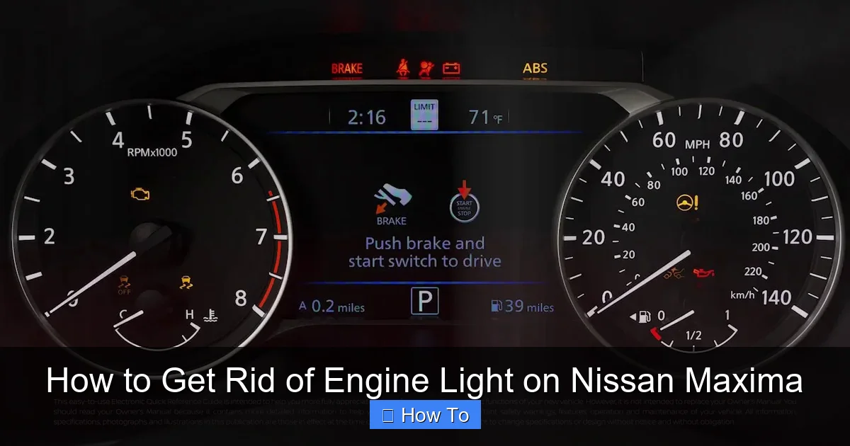 How to Get Rid of Engine Light on Nissan Maxima
