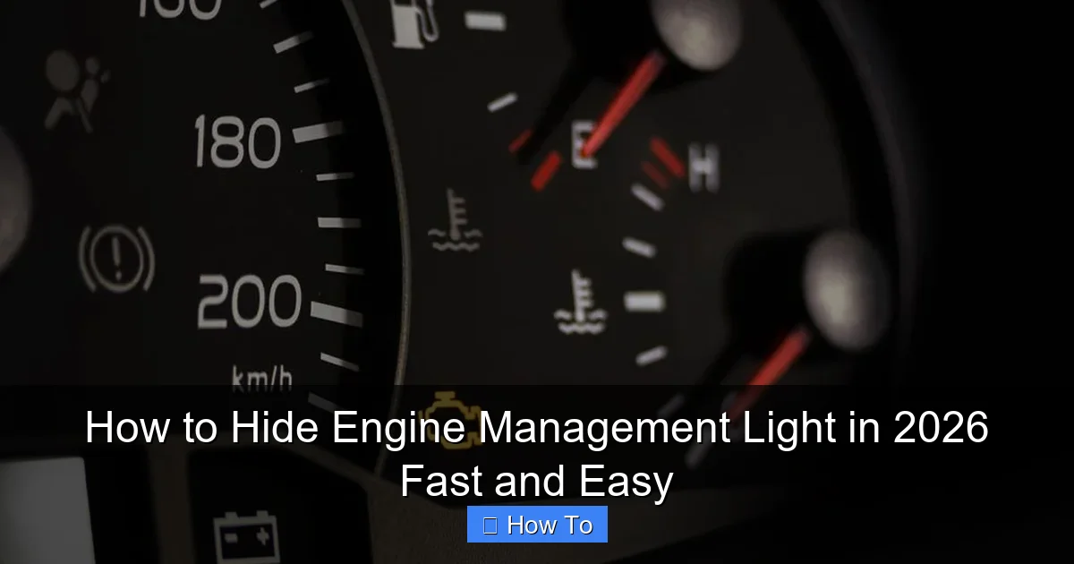 How to Hide Engine Management Light in 2026 Fast and Easy