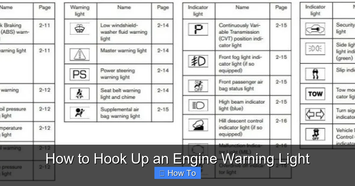 How to Hook Up an Engine Warning Light