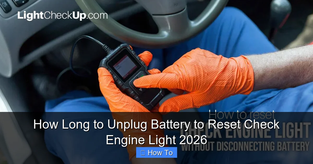 How Long to Unplug Battery to Reset Check Engine Light 2026